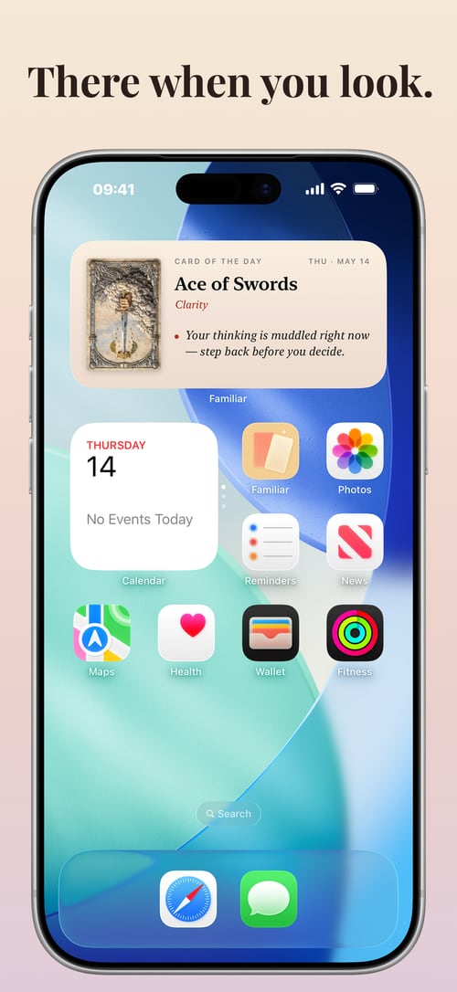 A home-screen widget — there when you look